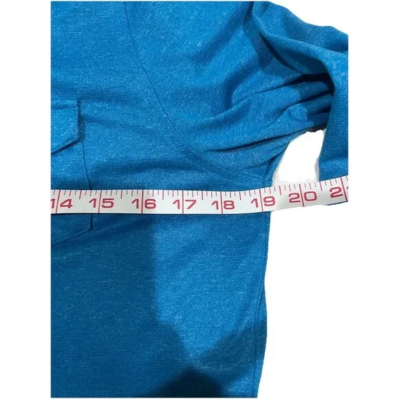 Marmot Womens ALLIE Blue Henley Roll Tab Sleeve Hiking Outdoor Performance Sz L - Picture 5 of 9